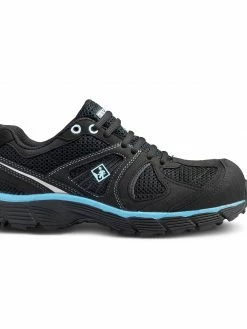 Terra Safety Footwear Terra Pacer 2.0 Breathable Composite Toe Women's Safety Shoes | Black/Light Blue | Sizes 5 - 10