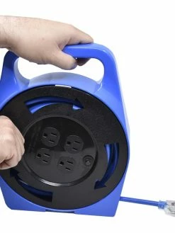 Lighting FlexiCord Cassette Style Cord Reel - SJTW 16/3 - 25 Ft Length