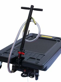 Dynaline Low Profile Wheeled Oil Drain Pan With 12V DC Pump - 64L Capacity