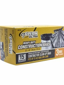 EZ Clean Ultra Heavy Duty Construction Clean Up Bags - 3 Mil Thickness - 33