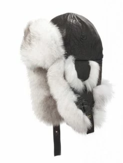 Work Hats Crowncap Natural Blue Fox Aviator | Black/Natural