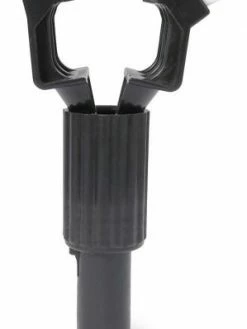 Globe Commercial Products Jaws Scrape-N-Scrub Clamp Style Quick Release Wide Band Mop Handle - 60" Wood Handle