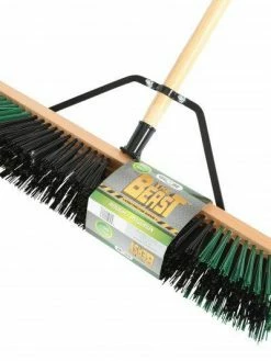 Globe Commercial Products The Beast™ Contractor's Rough Bristle Push Broom Assembly - 24" Head