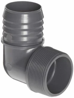 Cleanflow Poly Pipe PVC 90 Elbow, Insert X MPT | Limited Size Selection