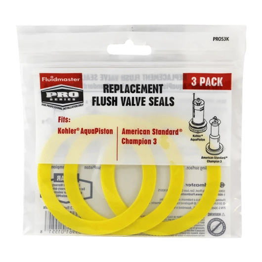 Fluidmaster Replacement Flush Valve Seals, 3 Pack, Yellow Maintenance Supplies