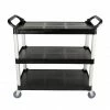 Globe Commercial Products Black Sturdy Utility Carts Cleaning Tools