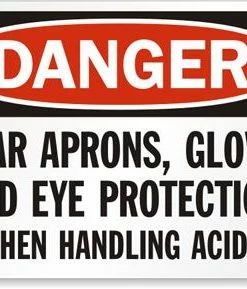 Cleanflow Safety Supplies Acid Handling Safety Sign