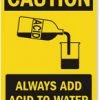 Cleanflow Safety Supplies Always Add Acid To Water Safety Sign