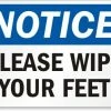 Cleanflow Please Wipe Your Feet Safety Sign