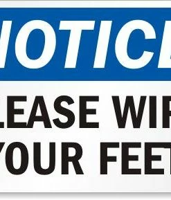 Cleanflow Please Wipe Your Feet Safety Sign
