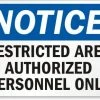 Cleanflow Restricted Area Safety Sign