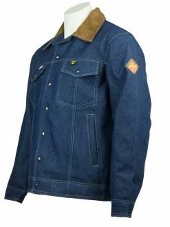KELTEK Apparel KELTEK Indura® Lined Denim Flame Resistant Jacket W/ Leather Collar (CAT 2) Flame Resistant Work Wear