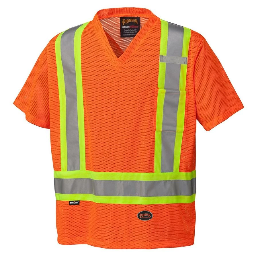Pioneer Traffic Hi Vis V Neck T-Shirt | S-5XL