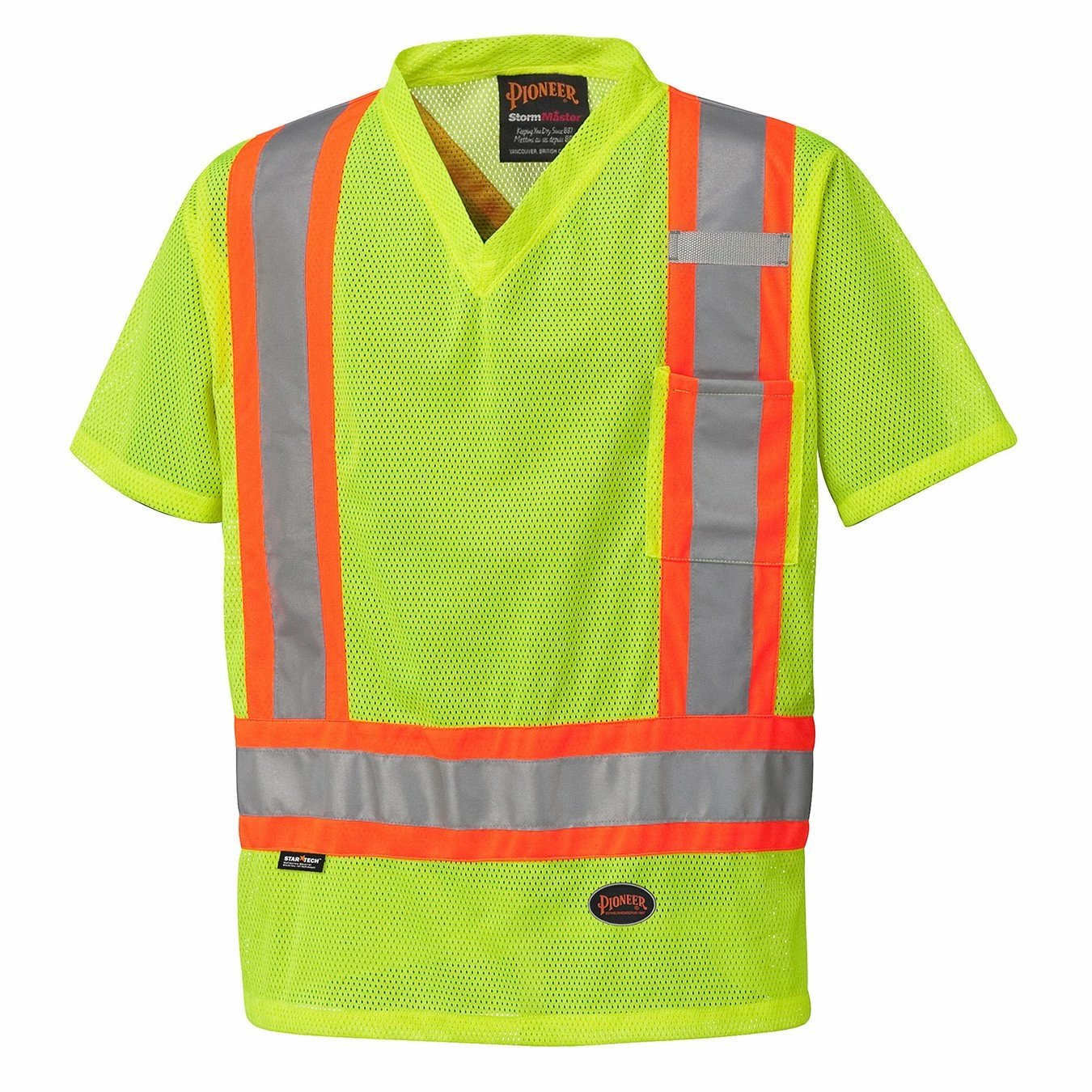 Pioneer Traffic Hi Vis V Neck T-Shirt | S-5XL