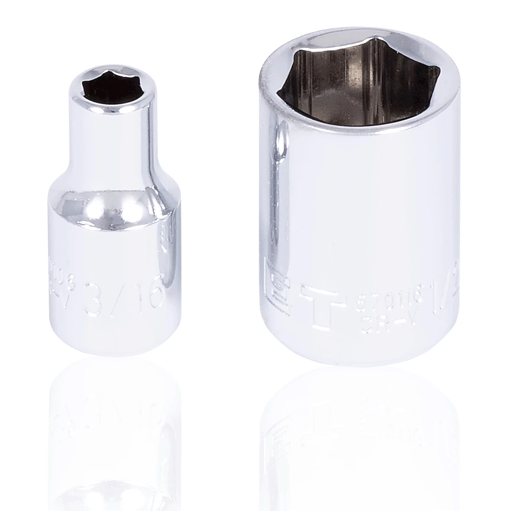 Jet 1/4" Drive SAE Chrome Socket Set - 6 Point - 9 Piece