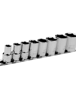 Jet 3/8" Drive SAE Chrome Socket Set - 6 Point - 8 Piece