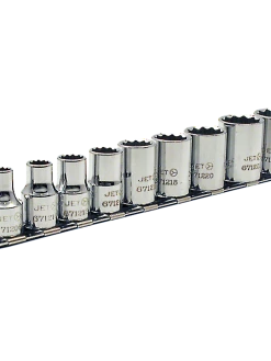 Hand Tools Jet 3/8" Drive SAE Chrome Socket Set - 12 Point - 9 Piece