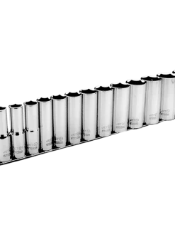 Jet 1/2" Drive SAE Chrome Socket Set - 6 Point - 13 Piece - DEEP Hand Tools