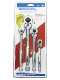 Jet Oval Head Ratchet Wrench Set W/ Free Mini Wrench - 48 Tooth Hand Tools