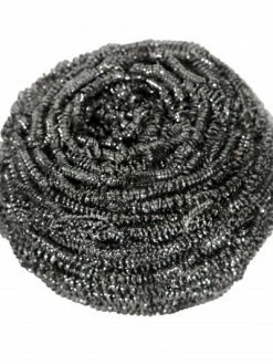 Globe Commercial Products 50g Stainless Steel Scourer (Pack Of 12)
