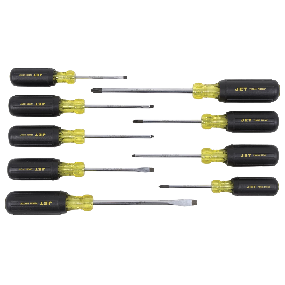 Hand Tools Jet Cushion Grip Screwdriver Set - 9 Piece