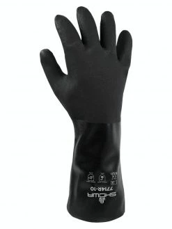 Showa 7714R Rough Grip 14-Inch PVC Work Gloves - Pack Of 12 Pairs