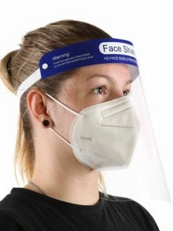 Globe Commercial Products Re-Usable Face Shields W/ Anti-Fog Coating - Case Of 200 Shields