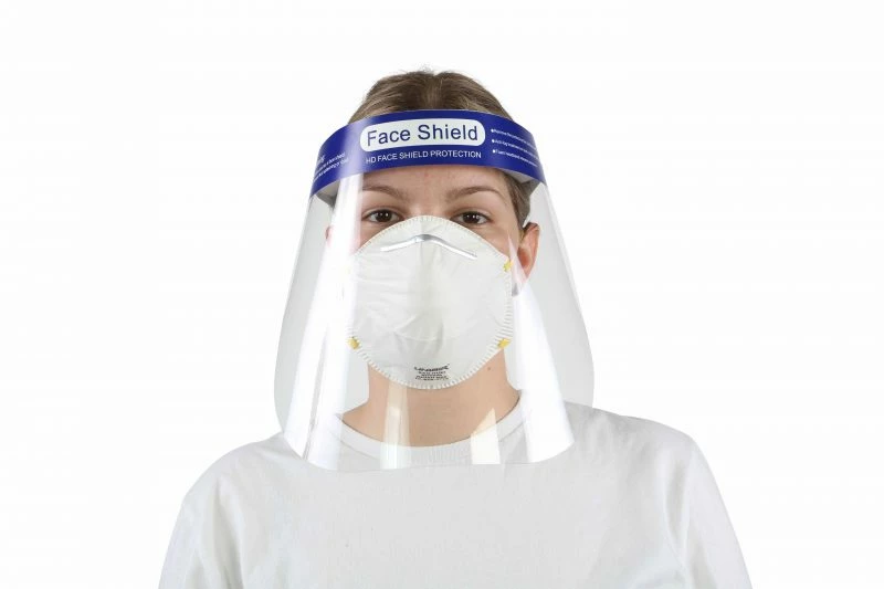 Globe Commercial Products Re-Usable Face Shields W/ Anti-Fog Coating - Case Of 200 Shields