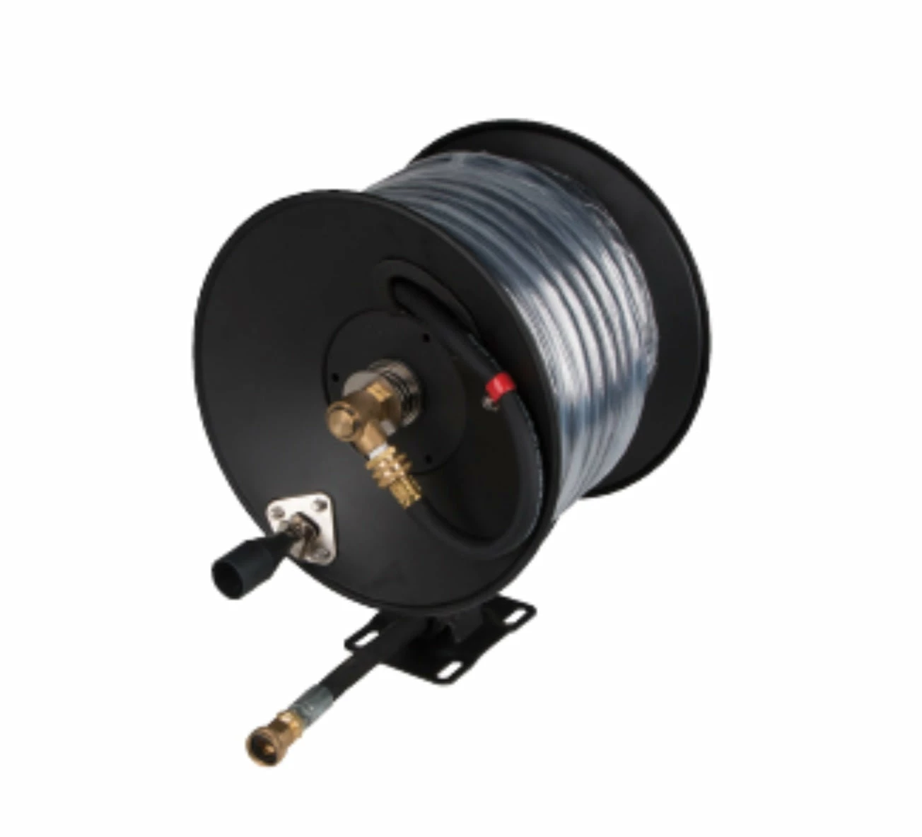 New-Line Hose And Fittings Black Serpent Reel Mounted Garden Hose Kit