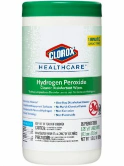 Clorox Hydrogen Peroxide Disinfectant Wipes - Tub Of 95 Wipes - Case Of 6 Tubs
