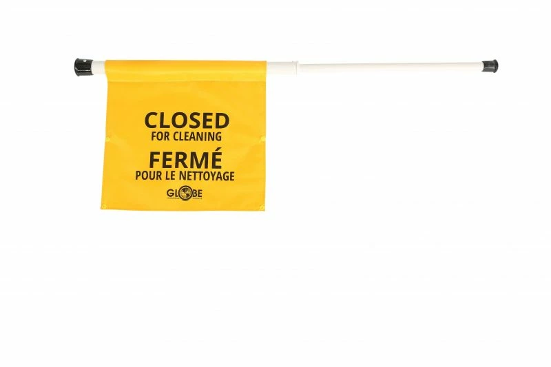 Globe Commercial Products Closed For Cleaning Doorway Sign - English/French