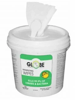 Globe Commercial Products Disinfectant Surface Wipes - 300 Count Pail - Case Of 4