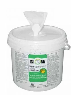Globe Commercial Products Disinfectant Surface Wipes - 800 Count Bucket - Case Of 2 Cleaning Supplies