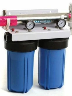 Waterite DuPlex 4.5" OD Big Blue Water Filter Housing With UV Disinfection | 10"