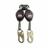 Dynamic Double Leg Web Self Retracting Lifeline (SRL), Triple Action Carabiner And Snap Hook - 7' Safety Equipment
