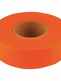 Unex Safety Supplies Fluorescent Flagging Tape - Pack Of 10 Rolls