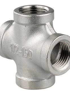Greenline Fittings And Valves Stainless Steel Pipe Cross | 1/2" NPT To 1" NPT Sizes