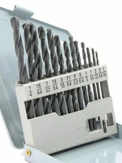Forney HSS Jobber Drill Bit Set - 1/16" To 1/4" By 64ths - 13 Piece