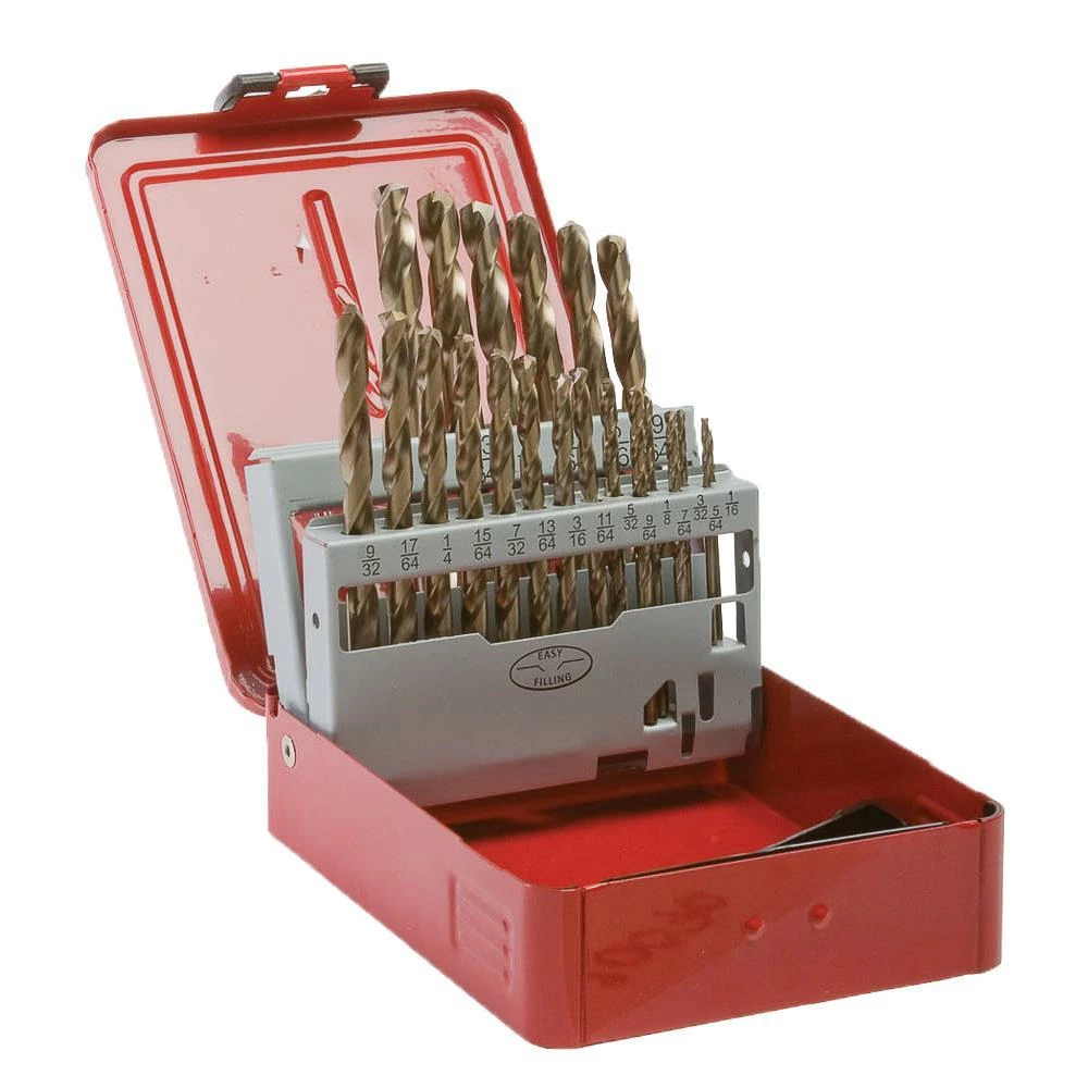 Forney 8-Percent Cobalt Drill Bit Set - 1/16" To 3/8" By 64ths - 21 Piece Power Tool Accessories