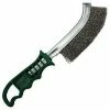 Cleanflow Maintenance Supplies Heavy Duty Wire Scratch Brush, Green Plastic Handle, Stainless Steel Bristles