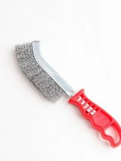 Cleanflow Heavy Duty Wire Scratch Brush, Red Plastic Handle, Steel Bristles