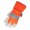 Work Gloves Horizon Hi-Vis Cowhide Thinsulate Lined Winter Gloves | Orange | Pack Of 6 Pairs
