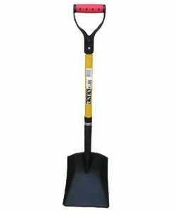Unex Landscaping Tools Industrial Grade Square Blade Shovel | D-Grip Fiberglass Handle