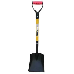 Unex Landscaping Tools Industrial Grade Square Blade Shovel | D-Grip Fiberglass Handle