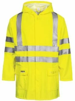 Lyngsoe Rainwear Lyngsoe FR HiVis Rain Jacket In Heavy PU/PVC | Sizes S - 6XL