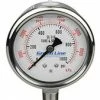 Greenline 4" Liquid Filled Pressure Gauges | 1/2" Stainless Steel Bottom Mount Pump Accessories