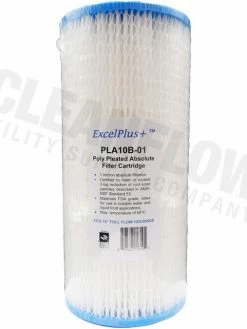 Excelpure 4.5" OD Big Blue Pleated Polyester Water Filters - Various Lengths And Micron Ratings