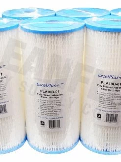 Excelpure 4.5" OD Big Blue Pleated Polyester Water Filters - Various Lengths And Micron Ratings