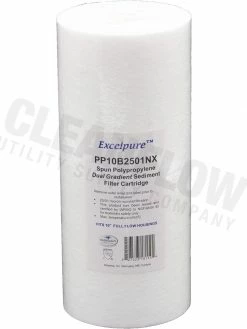 Excelpure 4.5" OD Big Blue Melt Blown Polypropylene Dual Gradient Water Filters - Various Lengths And Micron Ratings