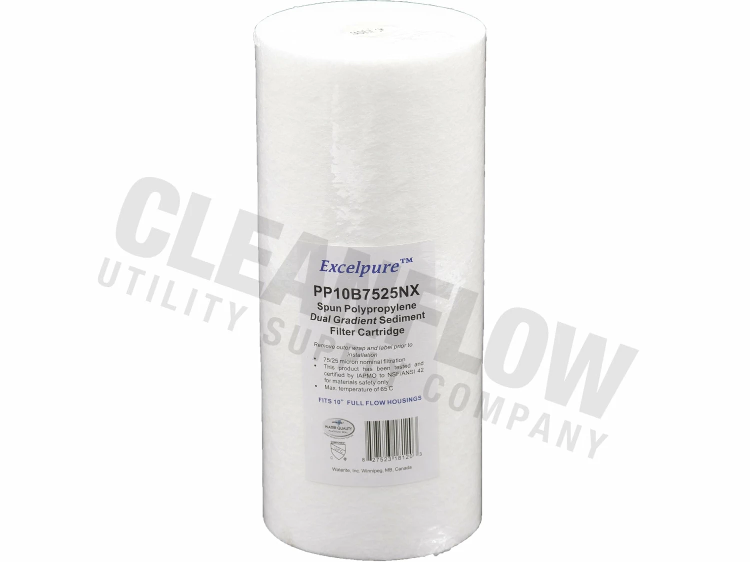 Excelpure 4.5" OD Big Blue Melt Blown Polypropylene Dual Gradient Water Filters - Various Lengths And Micron Ratings